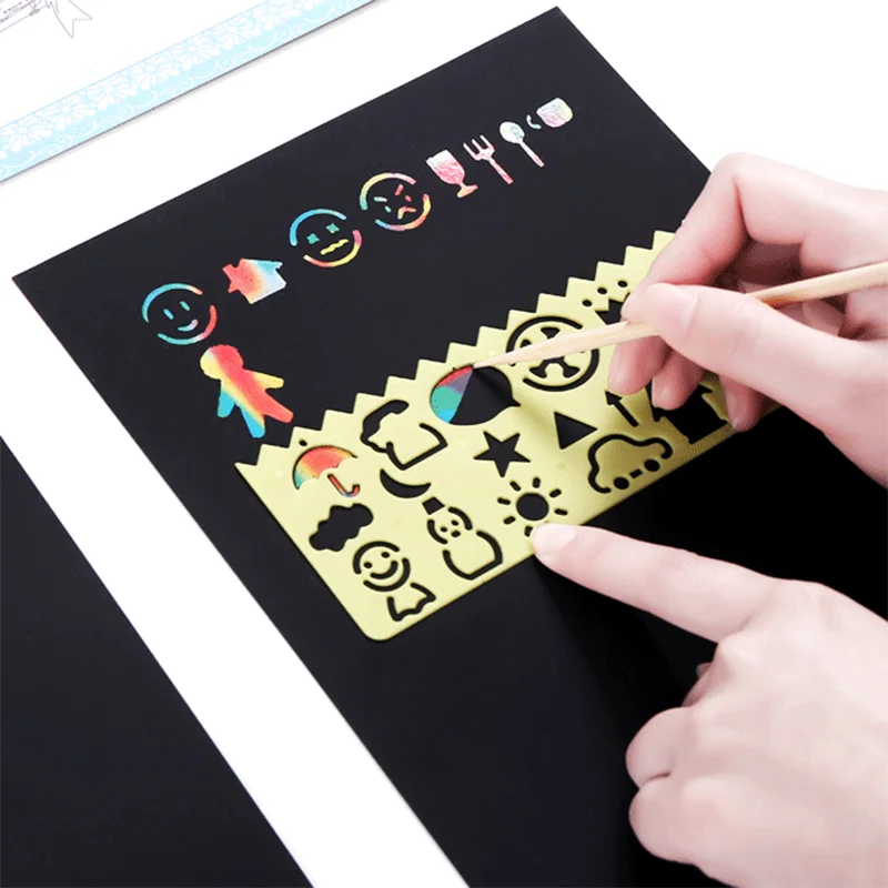 مجموعة فن ورق الخدش للأطفال ، ألعاب رسم ، هدية ذاتية الصنع للفتيان والفتيات ، خدشها على الورق ، 4 قوالب #6