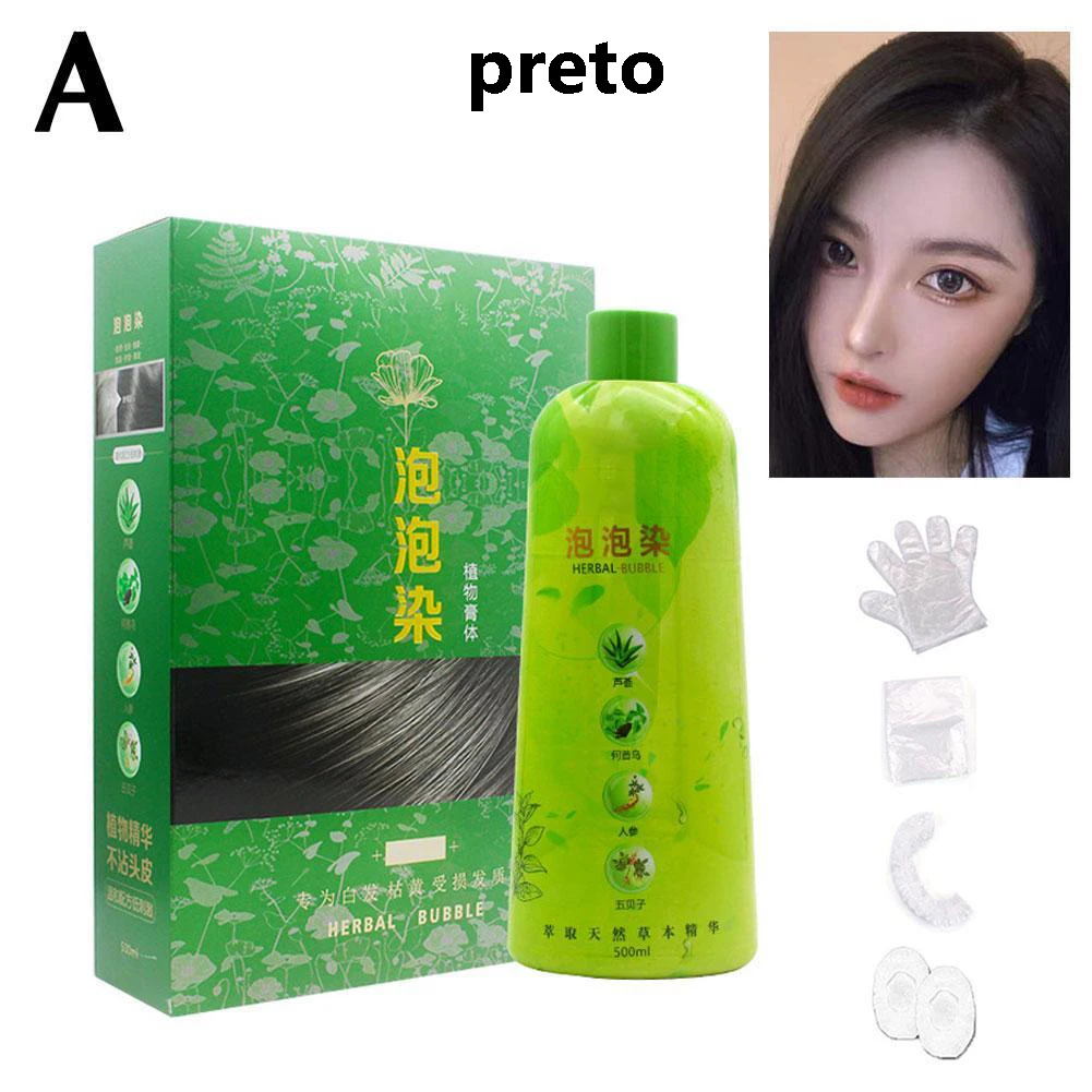 Randloses Shampoo 3 in 1 schwarzes Haar färbemittel Shampoo pflegt langlebig für Männer Frauen blasen grau Haar färbemittel Shampoo 500ml