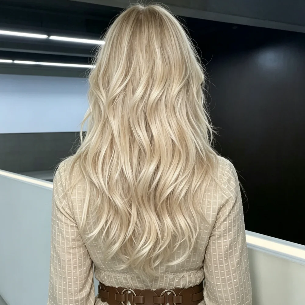 Highlight Blonde Soft Natural Wave 24Inch Glueless HD Lace Front Wig For Women Pre Plucked Transparent Lace Heat Resistant Daily