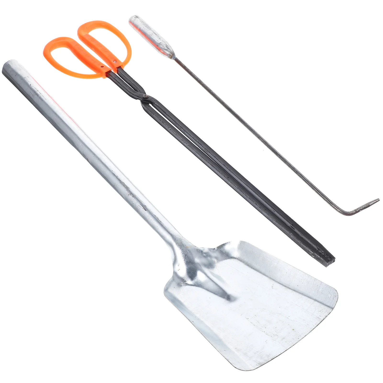 1 set pala per carbone gancio per fuoco set da poker per fuoco compatto per camino barbecue rimozione cenere ferro manico lungo pala per uso domestico inverno