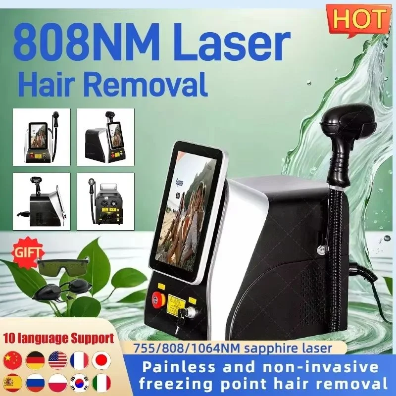 

Новейший профессиональный диодный лазер мощностью 3000 Вт, 3 длины волны, 755, 808, 1064 Нм, машина для удаления волос