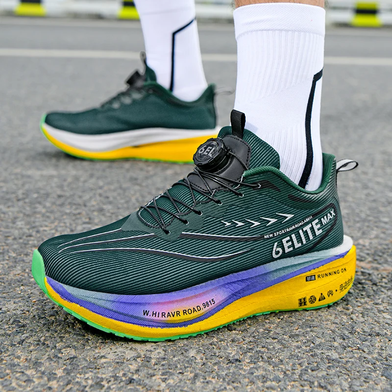 Men Carbon Plate Running Shoes Breathable Athletic Sneakers Shock Absorb Trainers Outdoor Marathon Jogging Women Tennis Shoes view 5