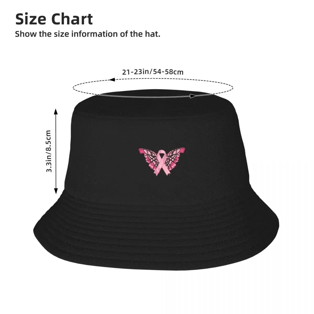 Pink Ribbon Breast Cancer Awareness Bucket Hats Panama Hat Children Outdoor Hip Hop Fisherman Hats For Summer Women Man Caps