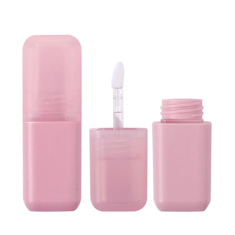 

100 Pcs 4.5ml Cosmetic Packaging Material Square Lip Gloss Empty Tube Pink Gradient Square Lip Gloss Bottle Lip Gloss Empty Box