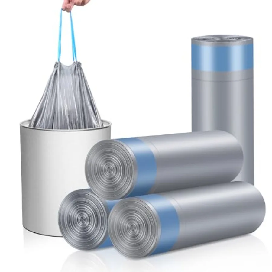 

15L Small Trash Bags, Durable Drawstring Garbage Can Liners with Leak - Proof Design for Bathroom, Office and Home17.5" x 20" 7