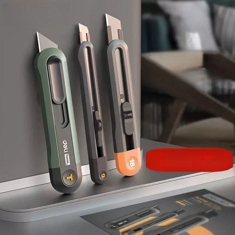 Self   Locking Plastic  Handle Utility Knife  Spring   Back Wallpaper Knife  Small  Portable And Professional Box  Opening Tool