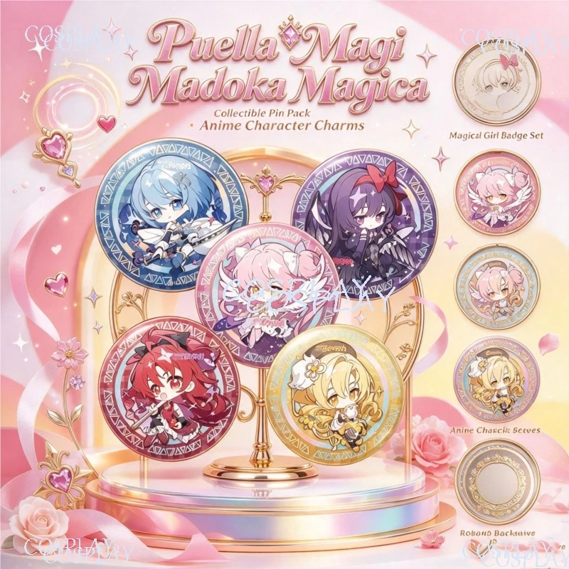 Puella Magi Madoka Magica Cartoon Character Badge 58mm Tinplate Button Pin Brooch Anime Collectible Ornament Fan Gift In Stock