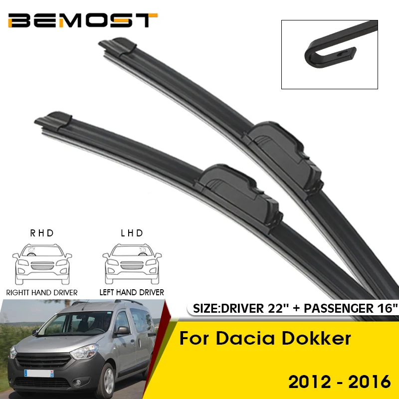 

Car Wiper Blades For Dacia Dokker 2012-2016 Windshield Windscreen Front Window Blades 22"+16" Car Accessories