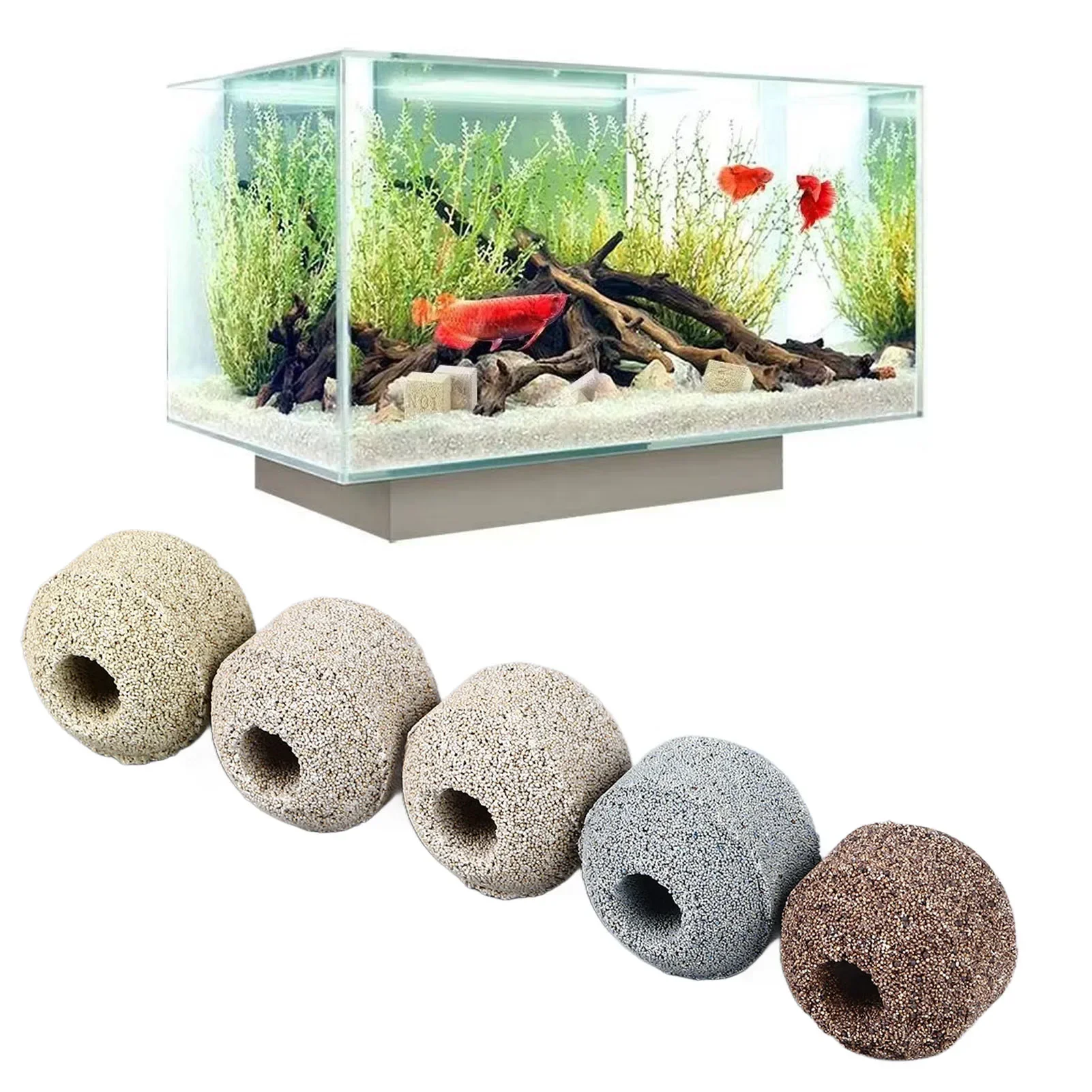 

20PCS Aquarium Filter Media Balls Aquarium Ceramic Bio Sphere Ceramic Rings for Freshwater Aquarium Marine Fish Tank Sump