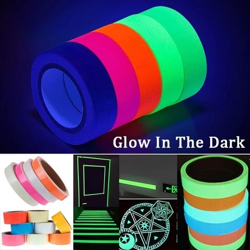 Luminous Tape 1cmx3M Self-adhesive Glow Emergency Logo In The Dark Safety Stage Stickers Home Decor Party Supplies Decorative