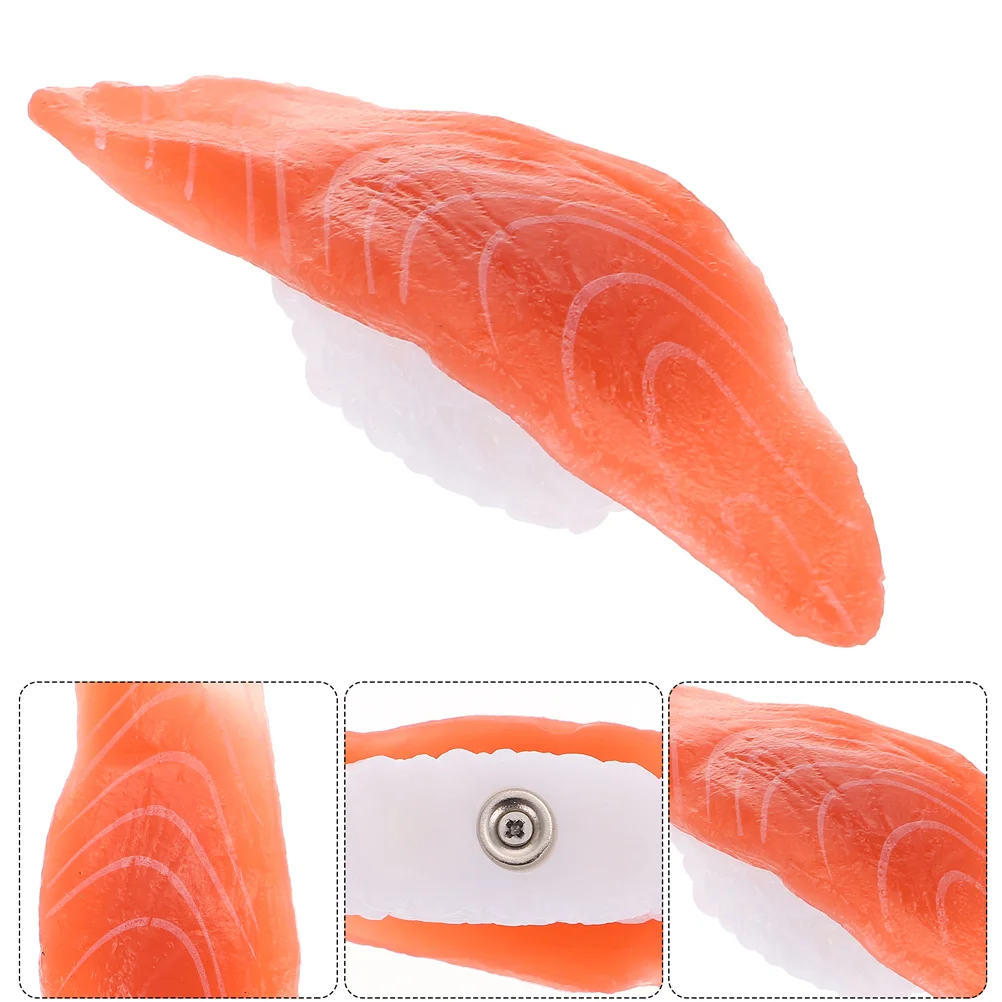 2 Pcs Sushi Fridge Magnet Fake Salmon Magnets Simulation Gifts Stickers Funny Food Decors