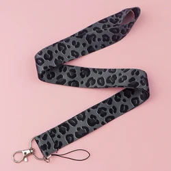 Gray Leopard Print Lanyards for Keys Neck Strap For Card Badge Phone Straps Key Chain Keyrings Key Holder DIY Hang Rope