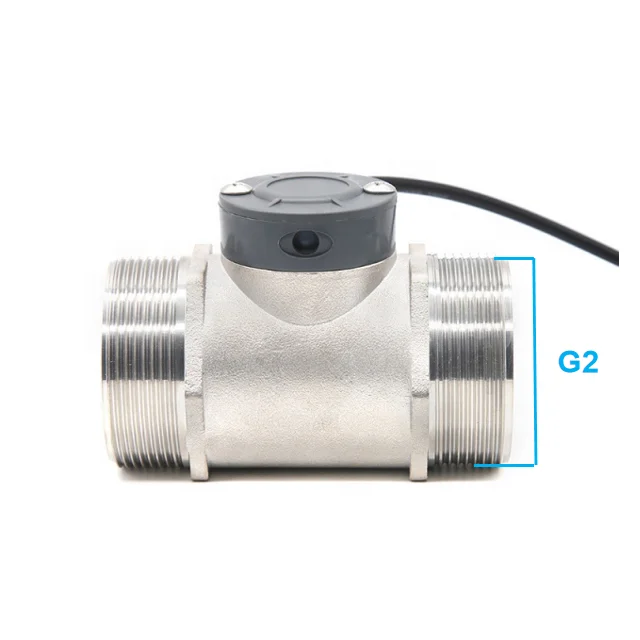 

ZJSUS-DN50 Stainless Steel Flow Sensor Paddle Wheel Turbine Flow Meter for Aquarium Water Flow Measure Rate 60-1100L