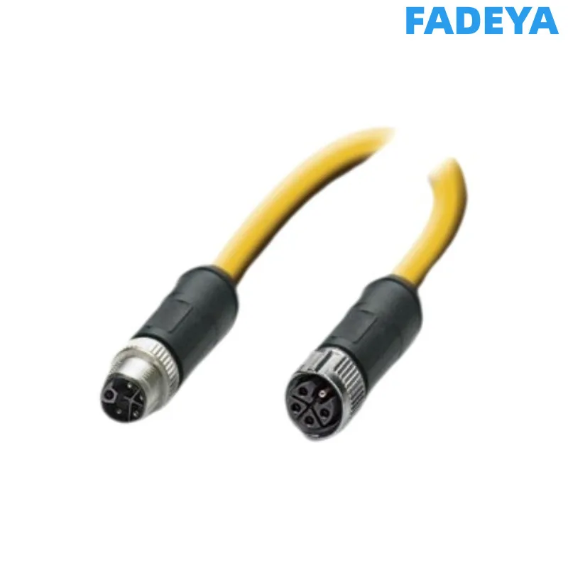 M12 L-Code Power Single/Double End Precast Wire Aviation Plug Male Female Connector