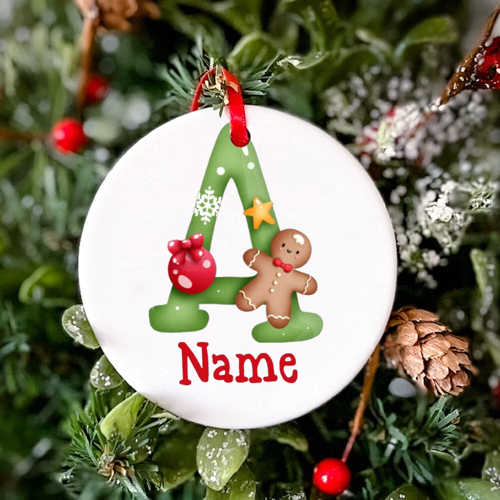 Personalized Christmas Baby Ornament  Xmas Party Photo Prop Custom Name Infant Christmas Keepsake Gift Xmas Ceramic Ornament