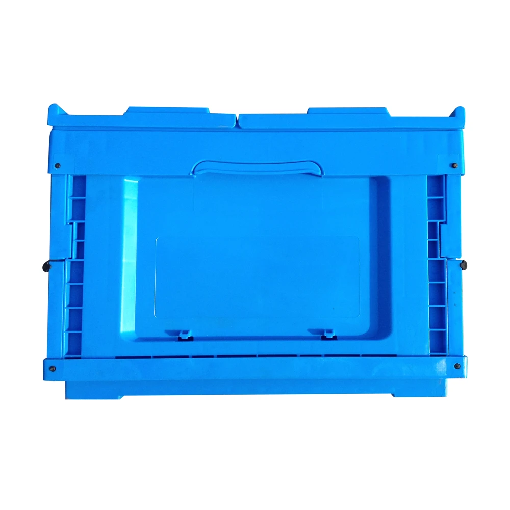600x400x270 mm Reusable Collapsible Plastic Folding Storage Box Bin with Attached Lid