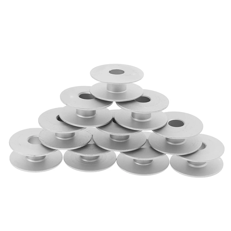 10pcs/lot Industrial Aluminum Bobbins Metal Spools Carft For Singer Brother Sewing Machine Tools 7YJ311