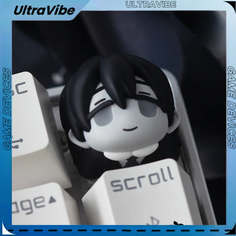 

New Black Anime keycaps personalized resin layered adhesive art mechanical keyboards cartoon keycaps surprise Christmas gifts