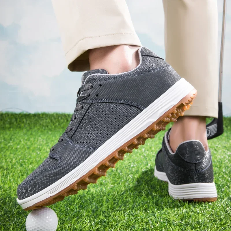 Tênis de golfe sem pontas para homens, malha, antiderrapante, esportes ao ar livre, sapatos de treinamento de golfe, novo