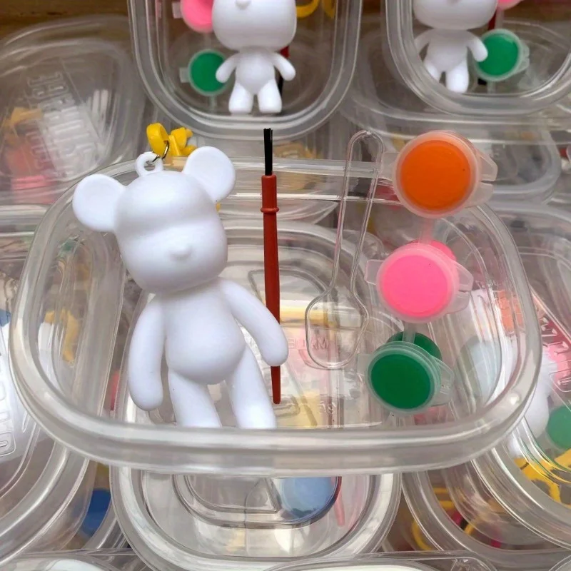 Colored Pasting Artistic Graffiti DIY Coloring Plaster Dolls MoMo Bear Handmade Set