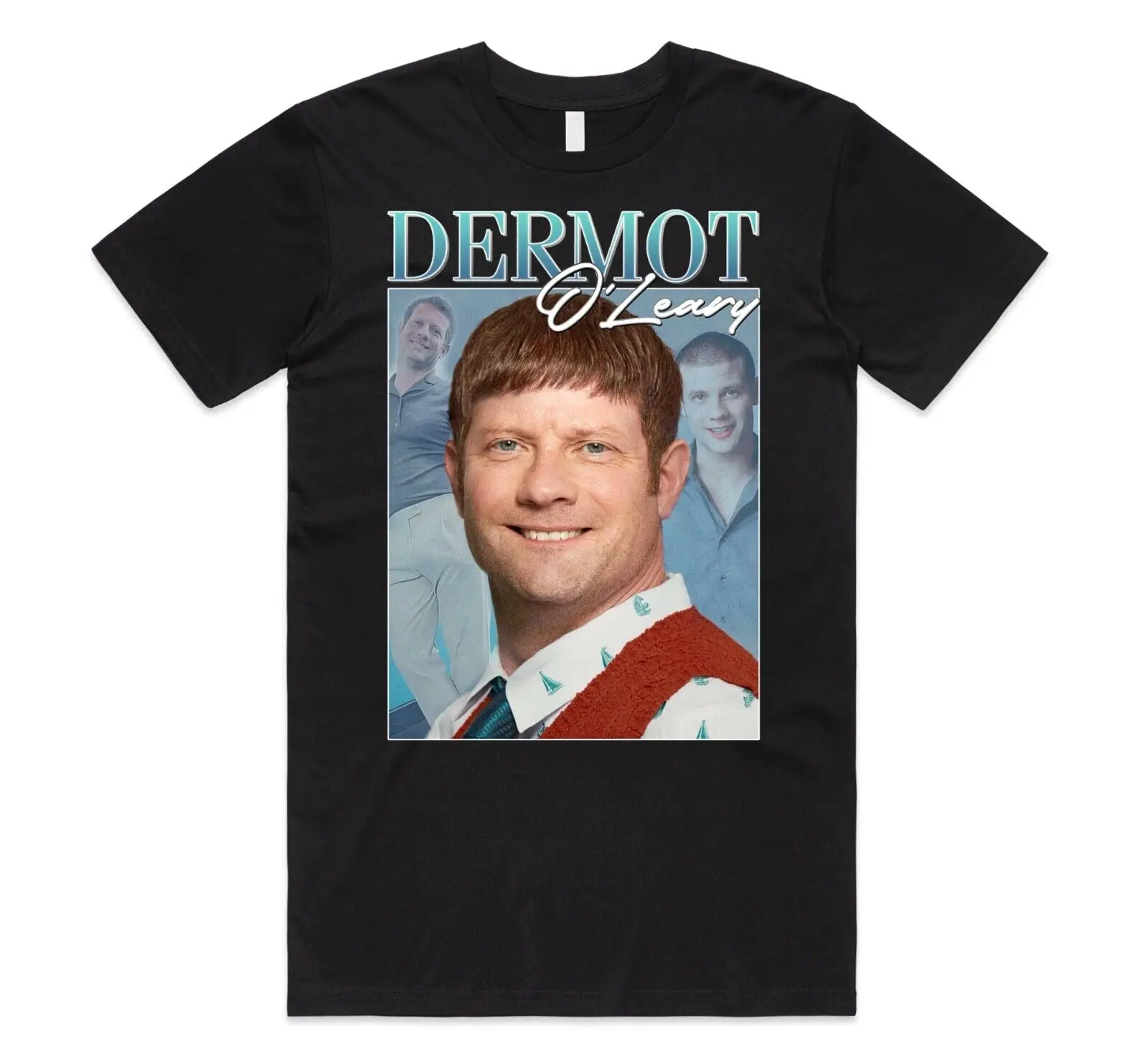 Vintage Dermot O'Leary Homage T shirt Top TV Presenter UK Funny Adult