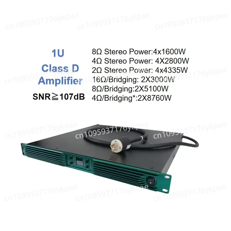 Rack Mounted Power Amplifier Class D 1600W Signal To Noise Ratio ≥ 107dB Outdoor Power Amplifier 95%