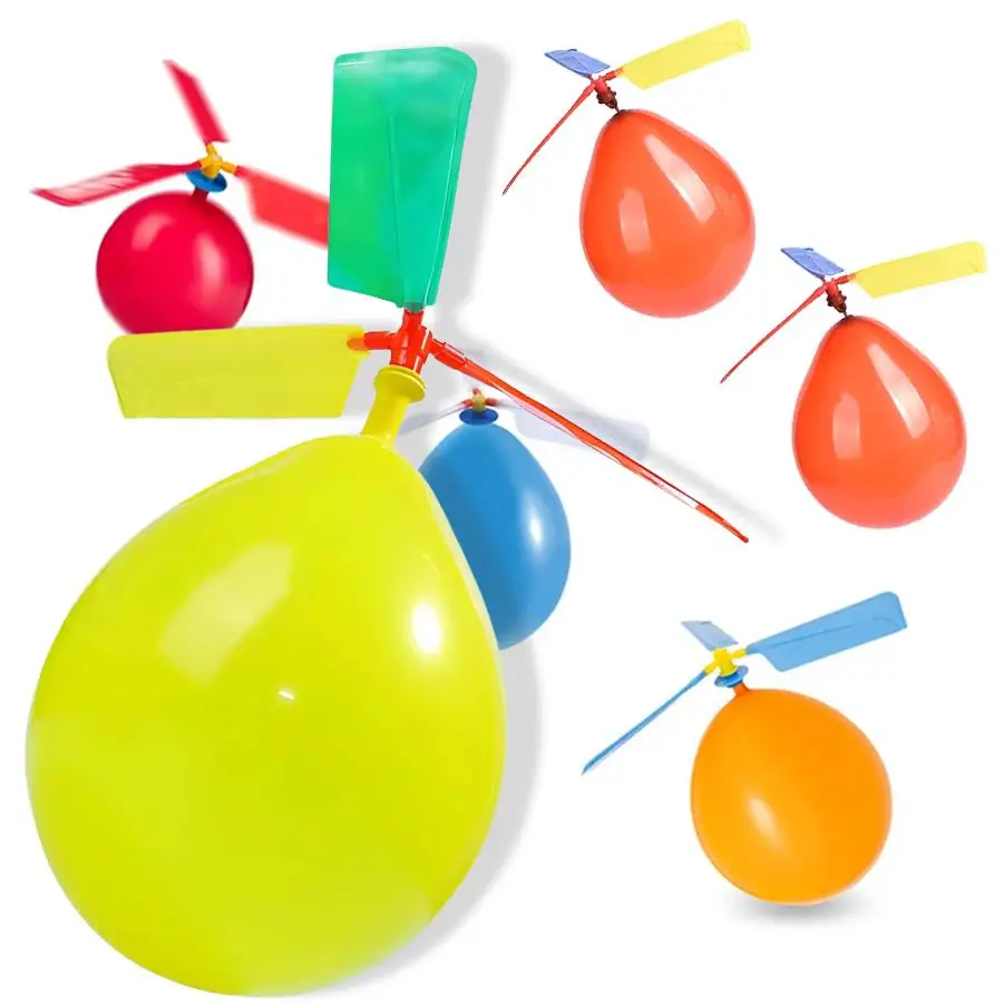 2/5/10sets Balloon‑Powered Flying Helicopter Kit, Plastic Propeller Aircraft, Fun Outdoor Game Prop, Entertainment for Party XJM