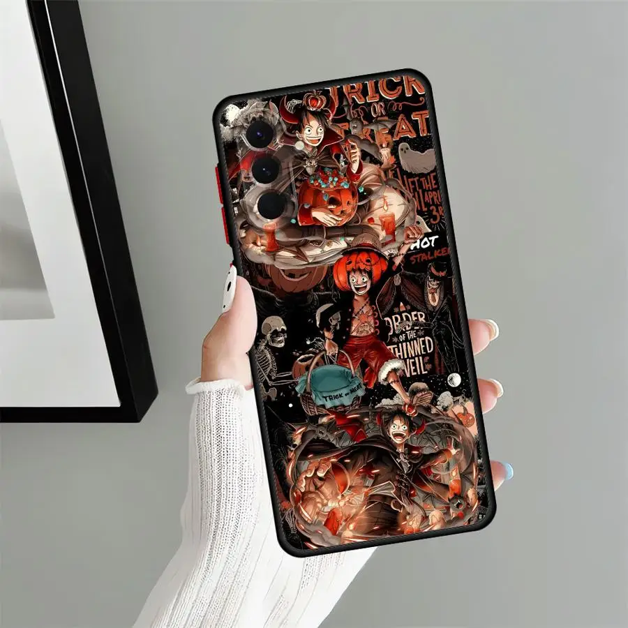 Funda trasera de teléfono para Samsung Galaxy A53 A35 A36 A54 A24 A21s A73 A52 A56 A25 A26 A34 A22 One Piece Innovation Luffy