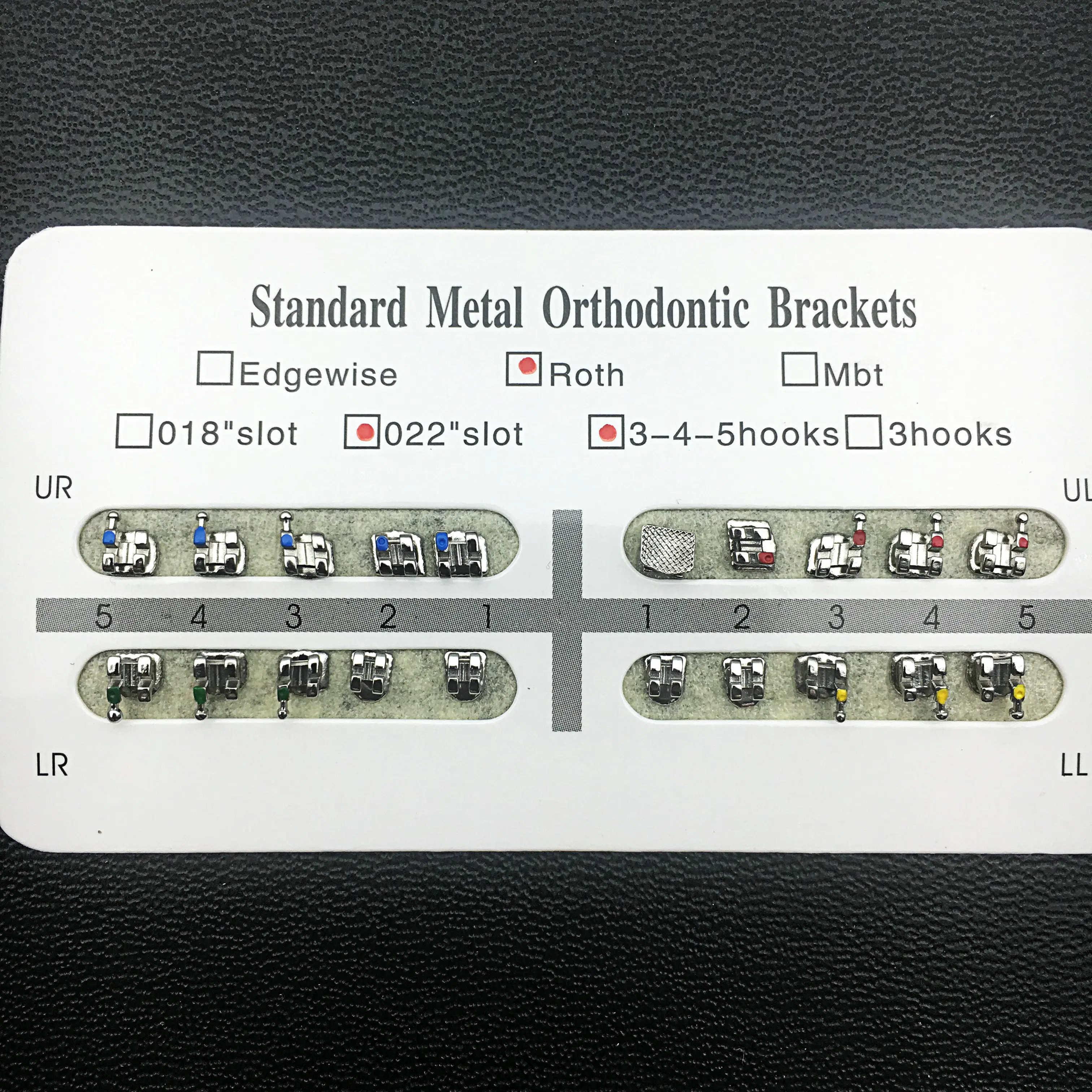 20pcs/pack Dental Mini MBT/Standard Roth Bracket 0.022 Slot 345 Hook Dental Metal Orthodontic Brackets