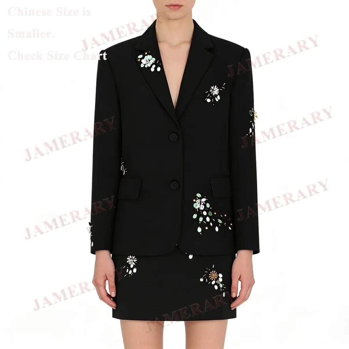 

Высокое качество, роскошный весенне-осенний пиджак, костюм, пальто, женские комплекты из двух предметов, куртка с блестками и бриллиантами, короткая юбка, костюмы, наряд из 2 предметов