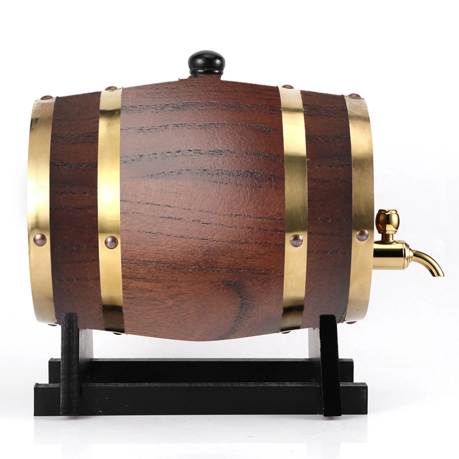 3L Retro Style Oak Wood Red Wine Brandy Whisky Barrel Keg Bucket Container with Faucet