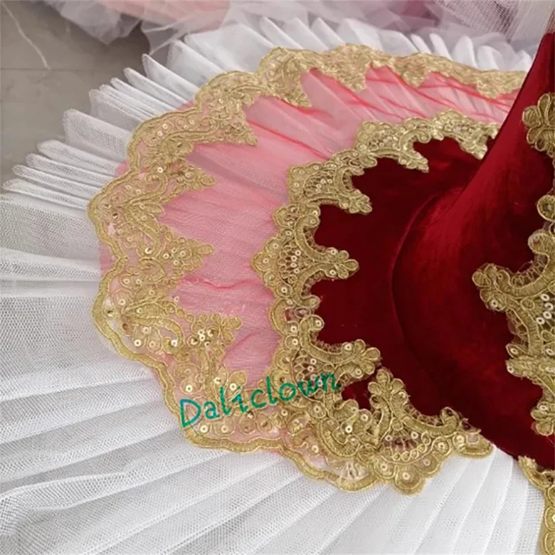 ผู้ใหญ่ผู้หญิงมืออาชีพบัลเล่ต์ตูตูสาวโรแมนติกแพนเค้กทูทูบัลเล่รีน่าชุดเดรสเด็กชุดเต้นรำ