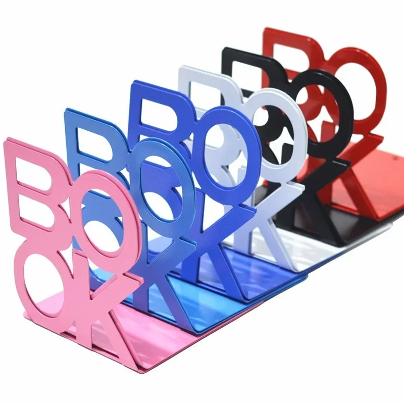 Imagem -02 - Book Stand Suporte Sample Iron Bookend Antiderrapante Rack Shelf Holder Desktop Art Papelaria Escola Acessórios de Escritório Pcs