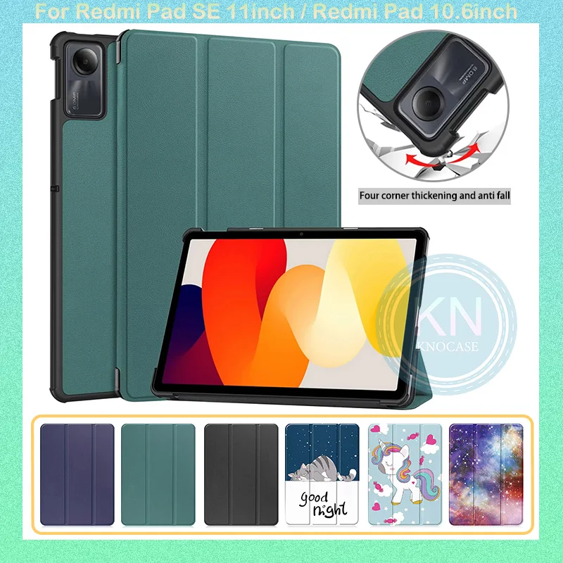 

For Redmi Pad SE 11inch Redmi Pad 10.61inch Tablet PU Leather Case Adjustable Folding Stand Cover