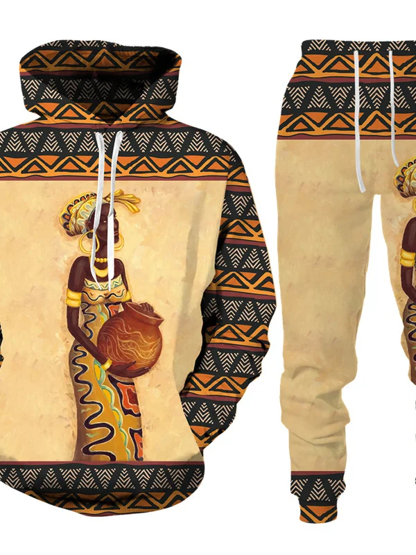 

Men's 3D Hooded Sweatirt And Pants Set Long Sve Leisure Sportswear Autumn Season Youth Size Other Material 00%