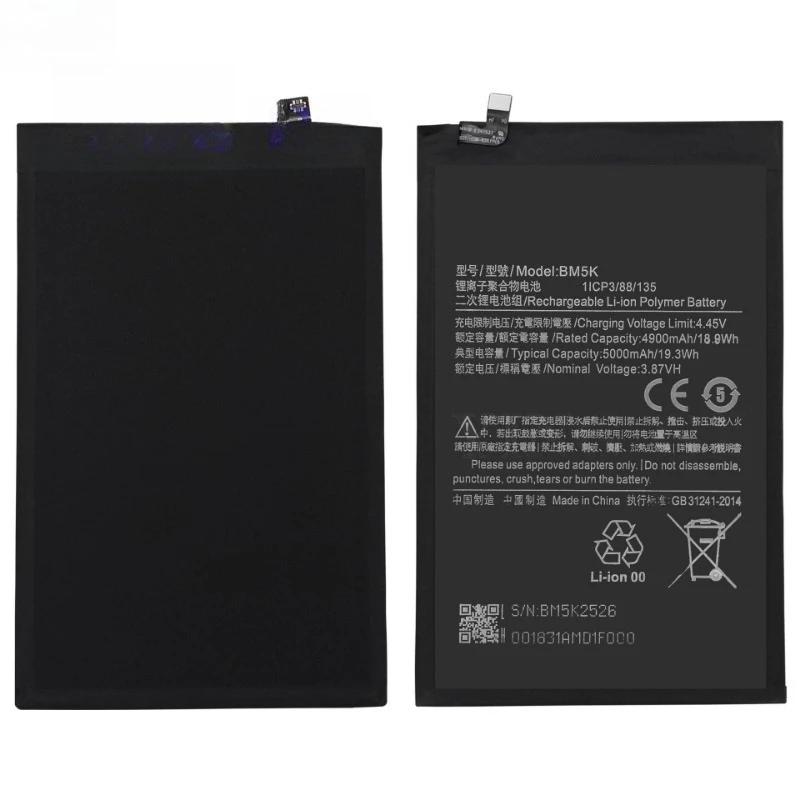 BM5K High Quality Tablet Battery 3.87V 5000mAh For Xiaomi Pad 5 Pro 12.4 Brand New Replacement Battery