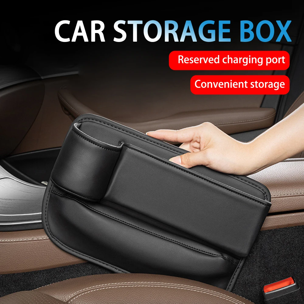 Universal Car Seat Gap Water Cup Holder Leather Crevice Side Storage Box Pocket Wallet Keys Card Phone Holder