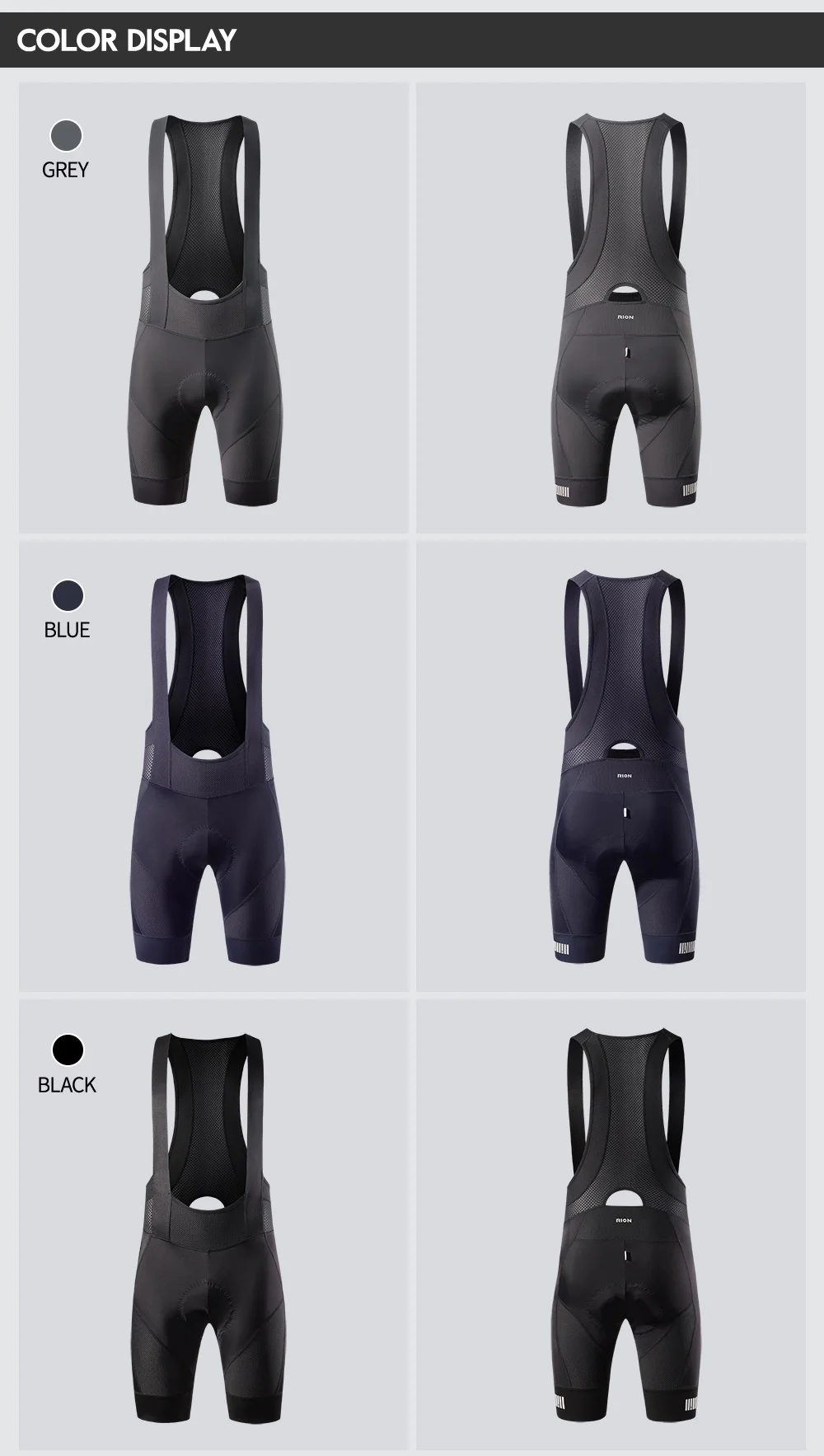 RION Herren Radsport-Trägerhose Mountainbike MTB Tights Polsterung Fahrrad-Trägerhosen Fahrradausrüstung Italienisches Dolomiti-Polster 8H Outdoor-Sport – Detail 20