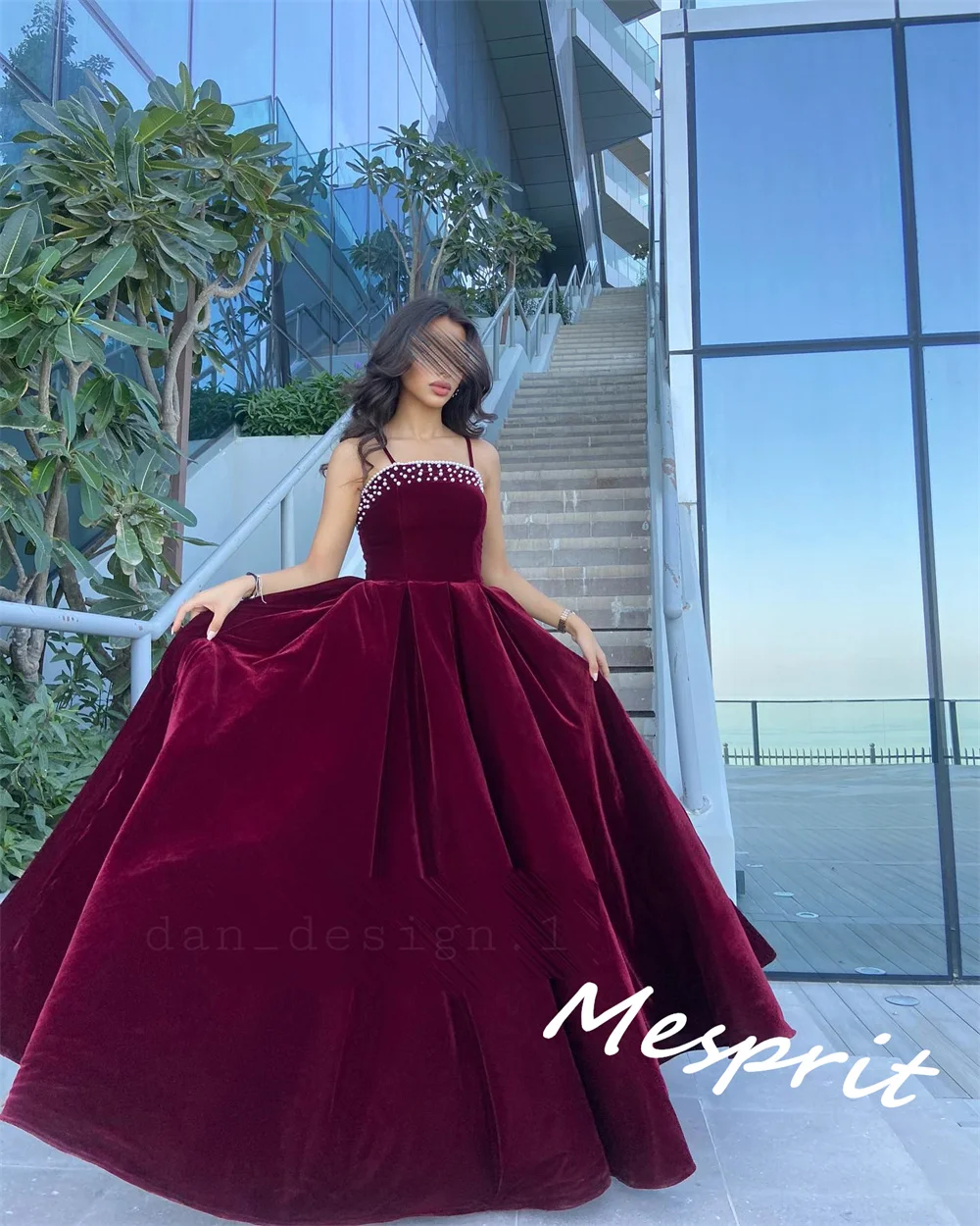 Customized Velour Spaghetti Strap A-line Sweep/Brush Beading S Formal Occasion Gown robe soirée ball gown formal dressفسا Prom D