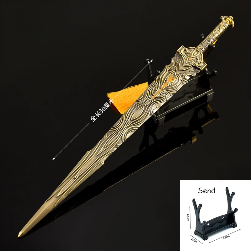 30 cm Perfect World Anime Peripheriegeräte Shi Hao Schwert Ganzmetall Ornamente Dekorationen Schwert Figur Spielzeug Messer Handwerk Geschenke Sammlung