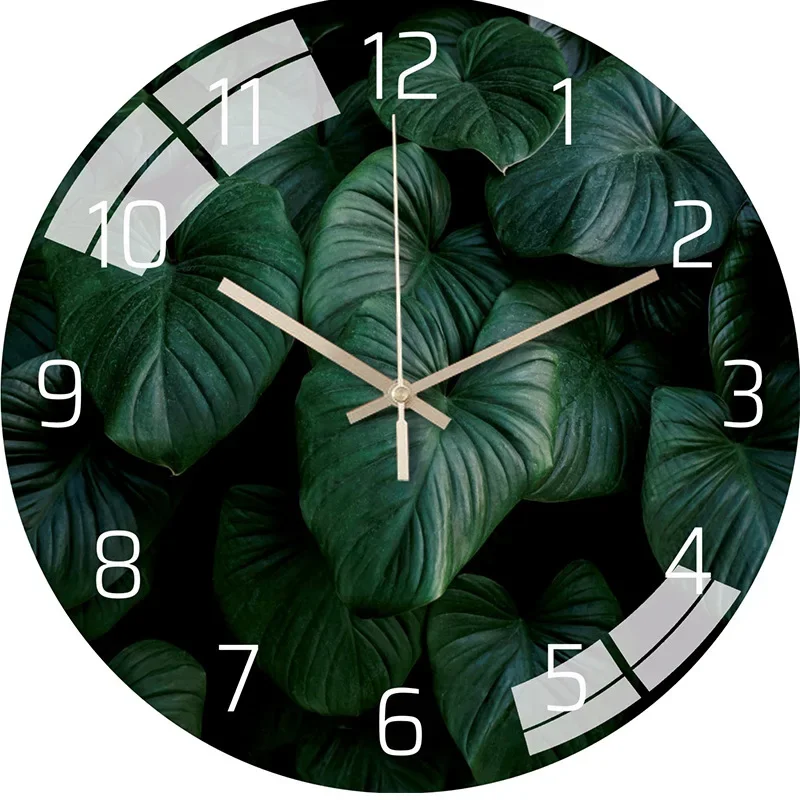 Mute Wall Clock Tempered Glass Material Universe Star Pattern Clock Home Decor Luxury Living Room Decoration 10/12 inch Clock