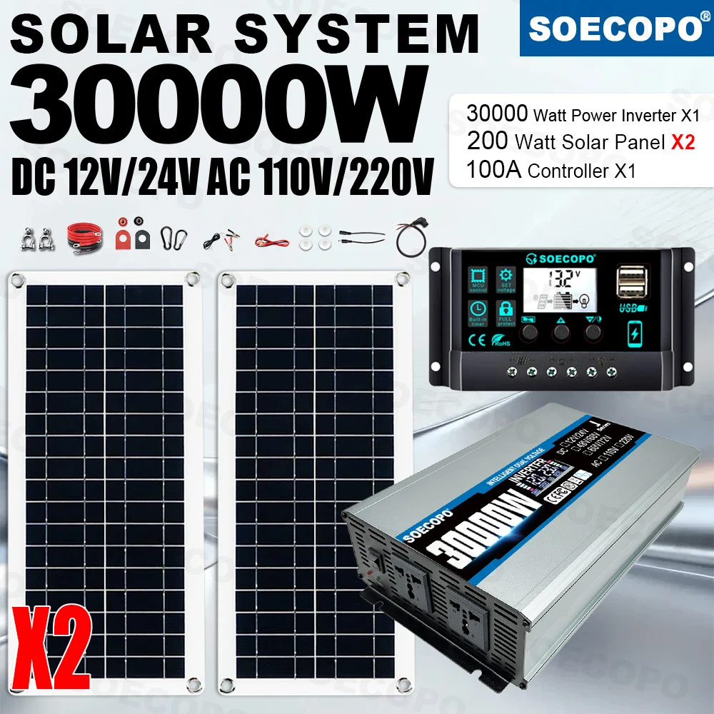 Rv Solar Kit 400W - Kit Tenaga Surya 30000W untuk Luar