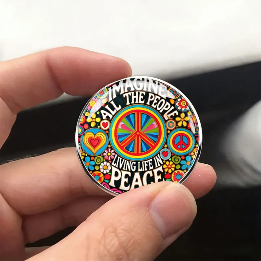 6-20Pcs 2D Flat Peace Sign Lapel Pin 