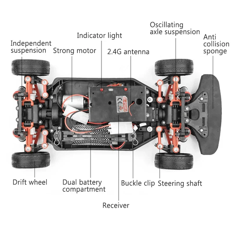 1:10 4WD Shock Proof High-speed Vehicle 70km Drift Competition Racing Cross-country Boy Children\'s Remote Control Car Toy