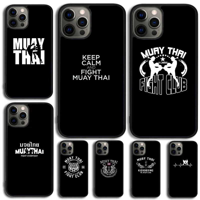 Muay Thai Kickboxing Fight Phone Case Cover For iPhone 15 16 14 XR XS 11 12 13 Mini Pro MAX Plus