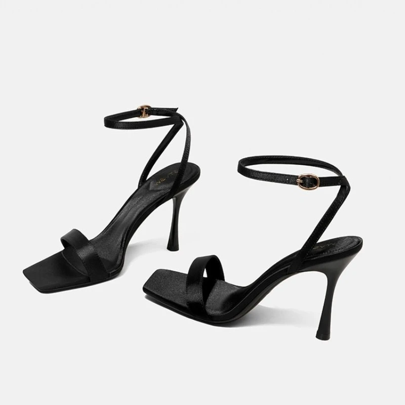 Quadratische offene Damen-High-Heel-Sandalen – Sommer 2026 Neuer Stil, hochwertige, modische Freizeit- und Party-Sandalen mit Schnalle für Damen