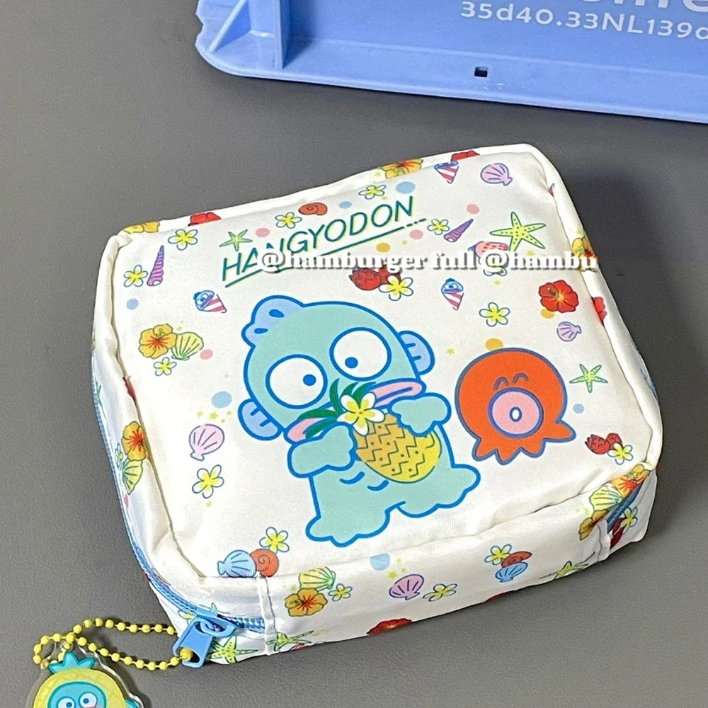 New  Hangyodon Storage Bag Cute Canvas Printed Aunt Scarf Storage Bag Cartoon Anime Large Capacity Student Miscellany Bag