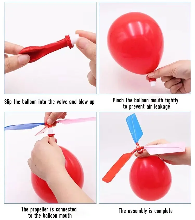 5ชิ้นเฮลิคอปเตอร์บอลลูนชุดปล่อยความสนุกกลางแจ้งสำหรับเด็กของขวัญของเล่นเกมปริศนาสำหรับพ่อแม่ลูกแบบโต้ตอบ