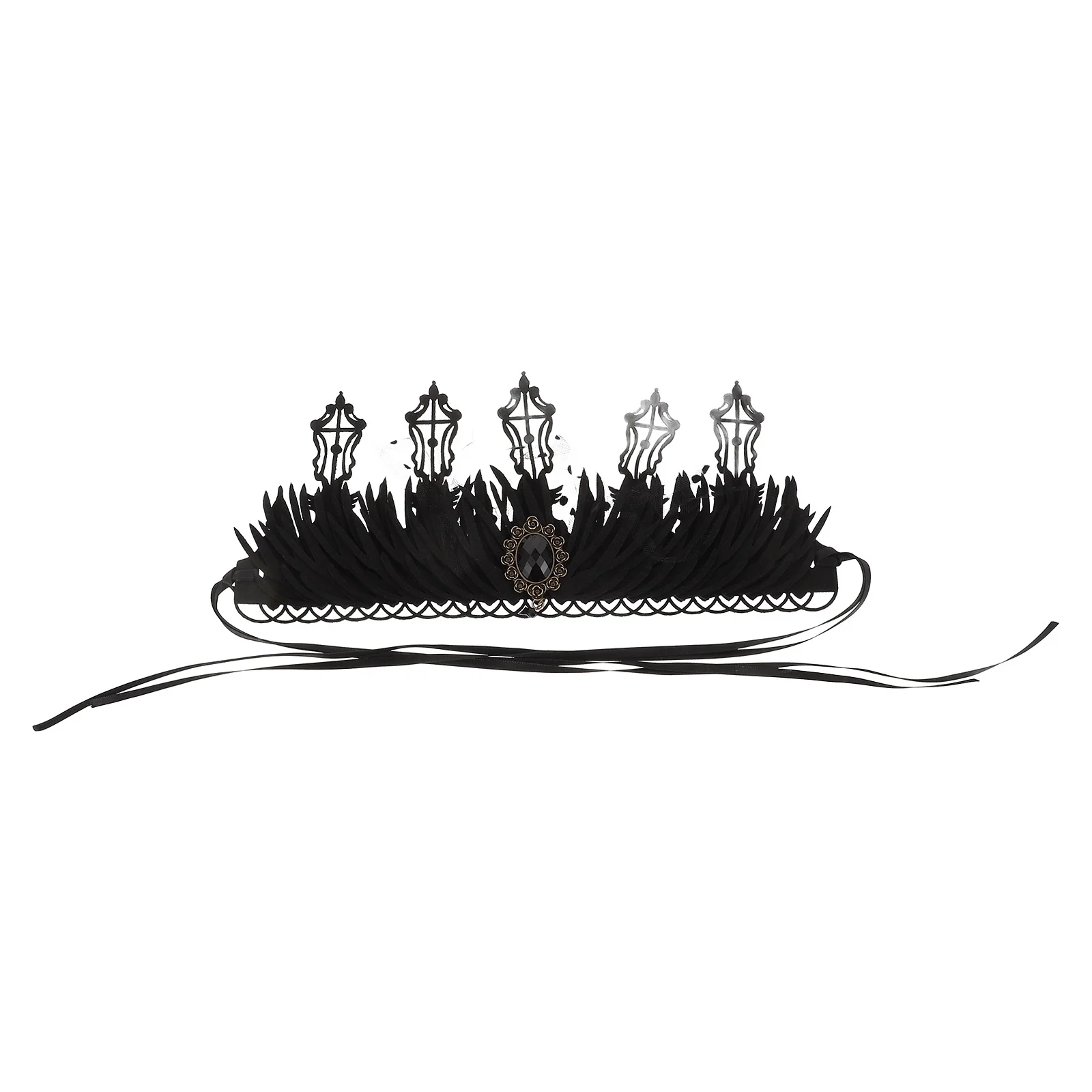 Crown Gothic Tiara Women Hair Accessories Makeup Headband Cosplay Ribbons Hairband Retro