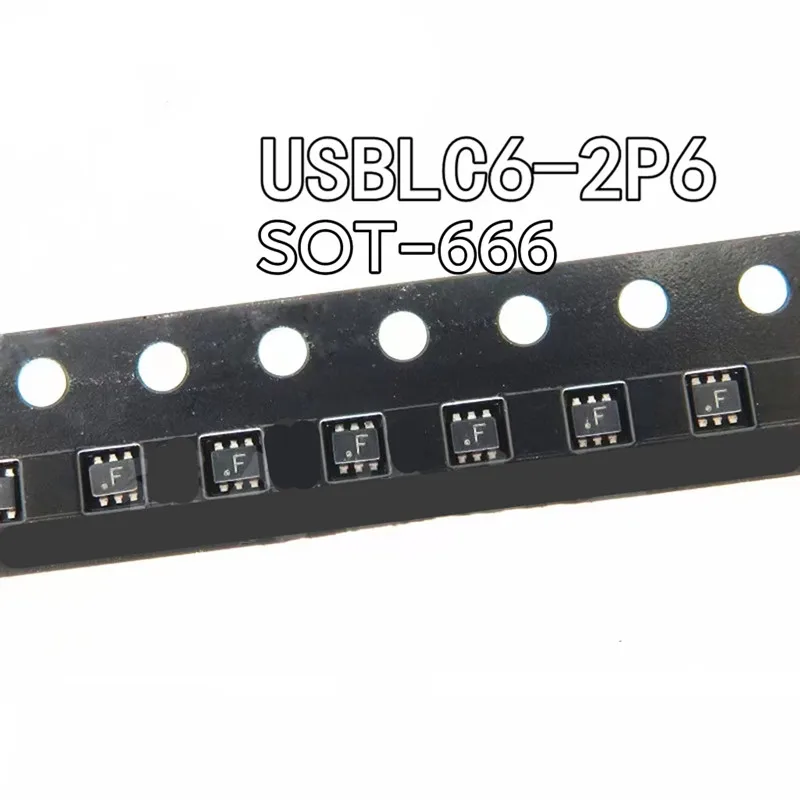 10PCS USBLC6-2P6 USBLC6 SOT-666 ESD Silk Screen F